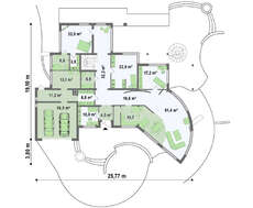 Проект шикарного особняка с гаражом для 2-х автомобилей