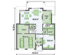 Проект классической виллы с бильярдной и баней