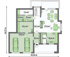Проект просторного двухэтажного дома с баней
