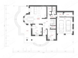 Симпатичный проект коттеджа с баней и мансардой