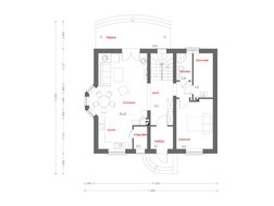 Проект загородного коттеджа с мансардой и красивыми балконами