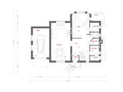 Двухэтажный запоминающийся коттедж с многоскатной крышей