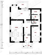 Большой загородный коттедж с тремя спальнями на втором этаже