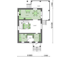 Классический проект двухэтажного дома с просторной террасой