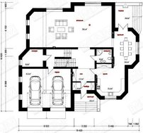 Красивый проект большого особняка с цокольным этажом и гаражом на две машины