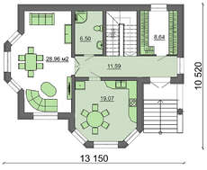 Яркий проект красивого загородного коттеджа