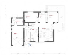 Элегантный коттедж с гаражом и с большими окнами