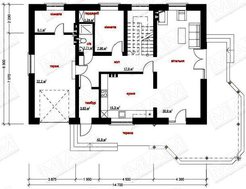 Проект классического загородного коттеджа с верандой