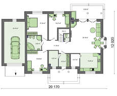 Большой дачный коттедж с мансардой и гаражом