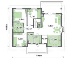 Проект симпатичного мансардного домика