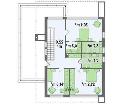Проект современного двухэтажного дома с встроенным гаражом