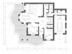 Проект загородного дома с просторной террасой