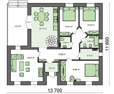 Проект оригинального коттеджа с мансардой в стиле шале