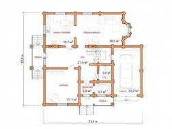 Проект красивой усадьбы с мансардой из бруса
