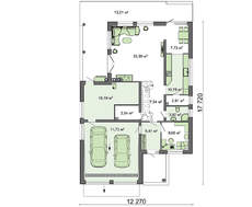 Проект коттеджа с просторной террасой над гаражом