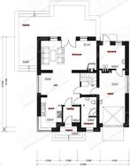 Дом с мансардой с практичной планировкой и оригинальным фасадом