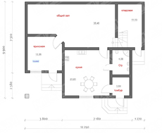 Коттедж с мансардой и большими балконами