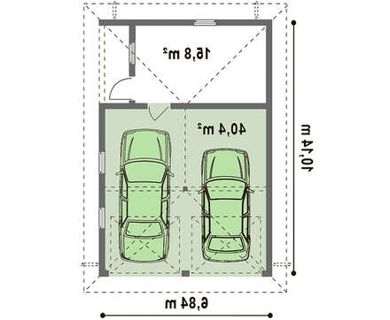 Проект классического гаража для двух машин