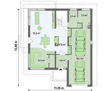 Проект классического двухэтажника с четырехскатной крышей