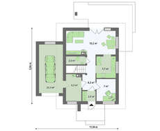 Небольшой дом с мансардой и пристроенным гаражом