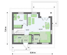 Компактный уютный домик 4M192 в каркасном исполнении