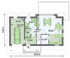 Проект увеличенного по размеру дома по типу 4M220