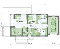 Современный загородный частный дом с гаражом