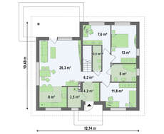 Проект аккуратного коттеджа по типу 4M314 с жилой мансардой