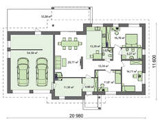 Комфортный практичный дом с гаражом на 2 машины по типу 4M334