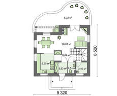 Проект дома с печью-барбекю на террасе