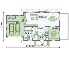 Проект комфортного особняка с мансардой видовым балконом