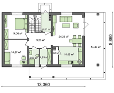 Версия проекта дома 4M508 с современным внешним видом
