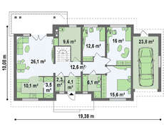 Дом с жилой мансардой и встроенным гаражом по версии проекта 4M538