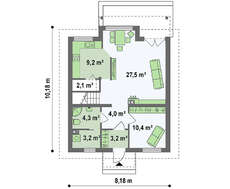 Популярный проект дома 4M540, только с фасадом из кирпича