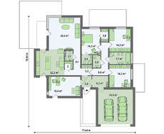 Версия проекта дома 4M588 в стиле хай тек с гаражом на 2 машины