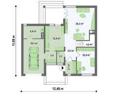 Проект дома 4M628 в каркасном исполнении