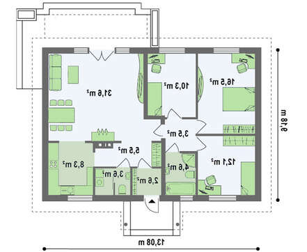 Проект дома в классическом стиле размерами 10 на 10 метров