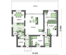 Проект современного дома с комфортабельной гостиной