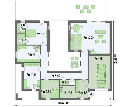 Ультрасовременный дом с шикарным внутренним двориком