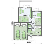 Проект дома хай-тек с двумя кухнями