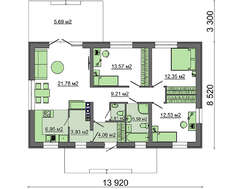 Стильный загородный дом на один этаж в английском стиле