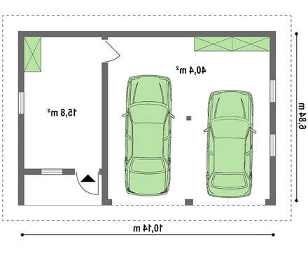 Гараж на две машины с техническим помещением