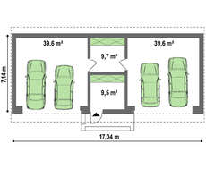 Проект большого удобного гаража на 4 машины