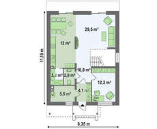 Классический 2х этажный коттедж по типу 4M628 без гаража