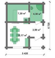 Проект небольшой бани из сруба