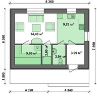 Баня в современном стиле с плоской кровлей