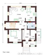 Проект небольшого 2х этажного коттеджа с оригинальным фасадом