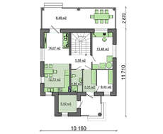 Проект небольшого 2х этажного коттеджа