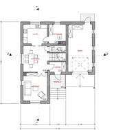 Проект малогабаритного 2х этажного стильного коттеджа 130 m²