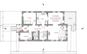 Проект жилого уютного загородного дома 190 m²